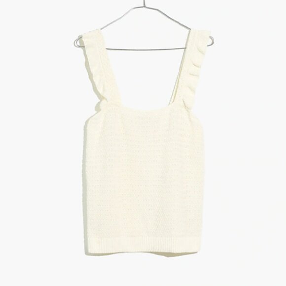 NWOT // Crochet Ruffle Strap Sweater Tank - Picture 4 of 5
